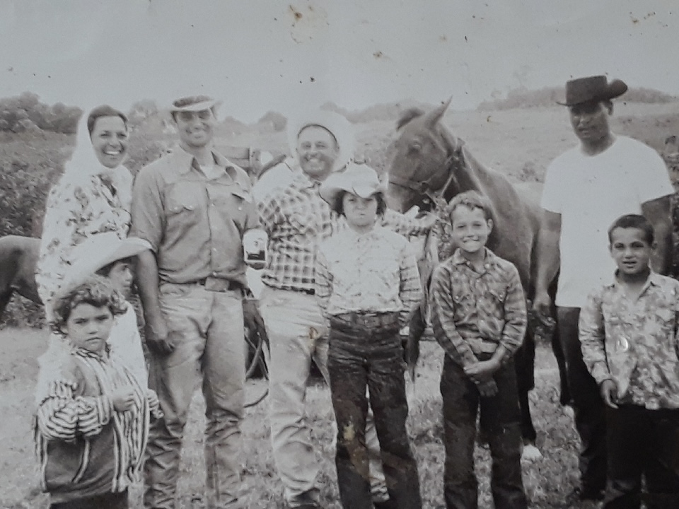 black and white photo of Hawaiian family