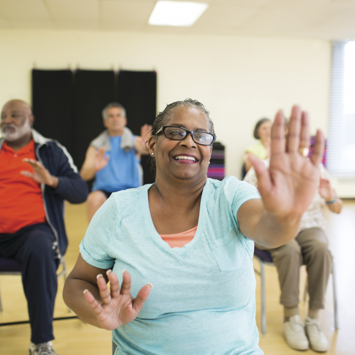 Adults working out together through YMCA Diabetes Prevention Program