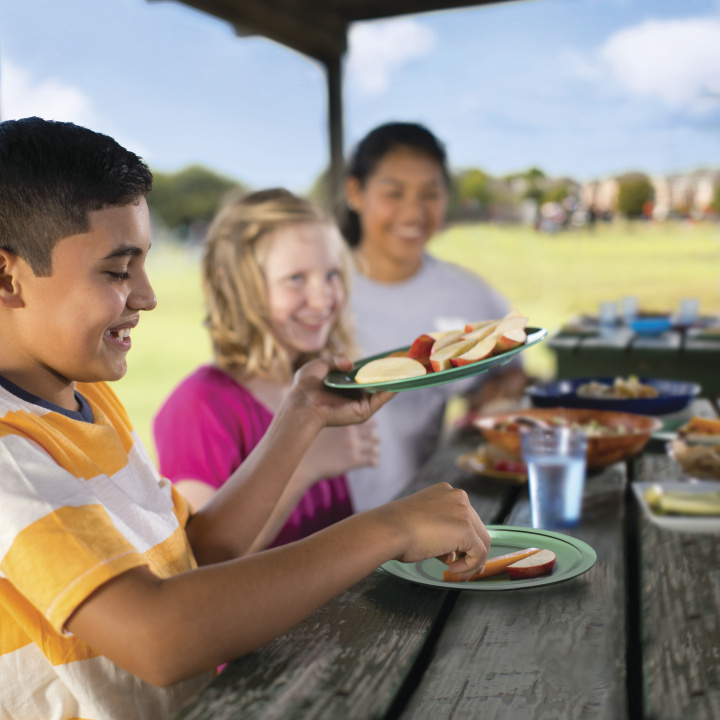 Children eating together through YMCA Diabetes Prevention Program